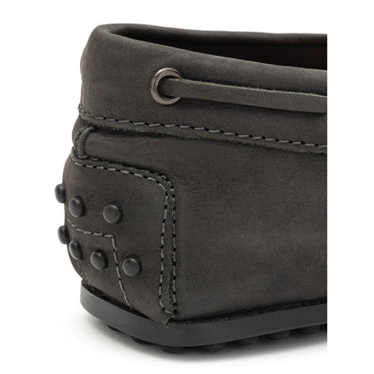 Tod's Gray Nubuc Leather Moccassin Tod's