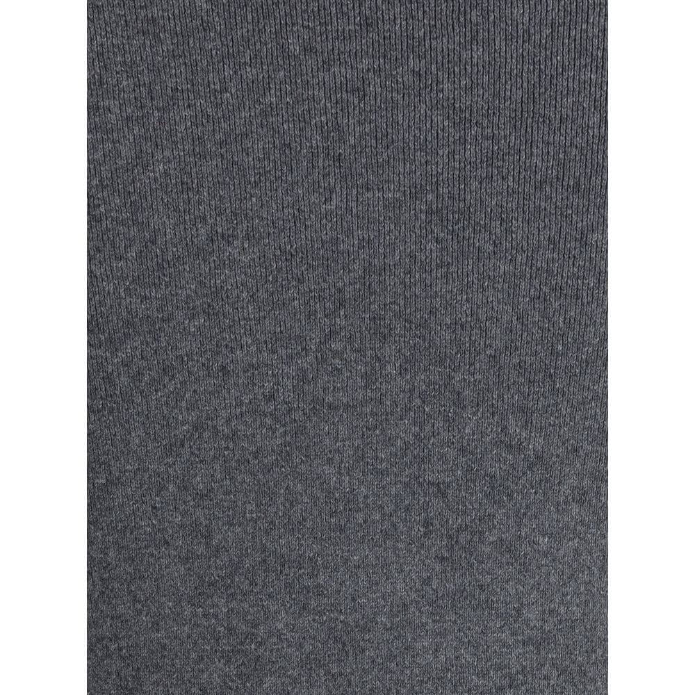 Close-up texture of Tom Ford Gray Cashmere Long Skirt showcasing the luxurious knit and ribbed design.