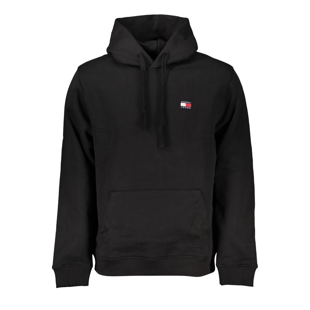 Tommy Hilfiger Black Cotton Men Sweater with Hood