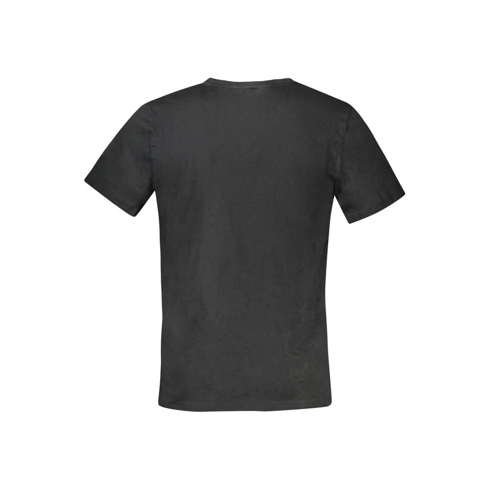 Tommy Hilfiger Black Cotton Men TShirt back view showcasing sleek design and iconic style.