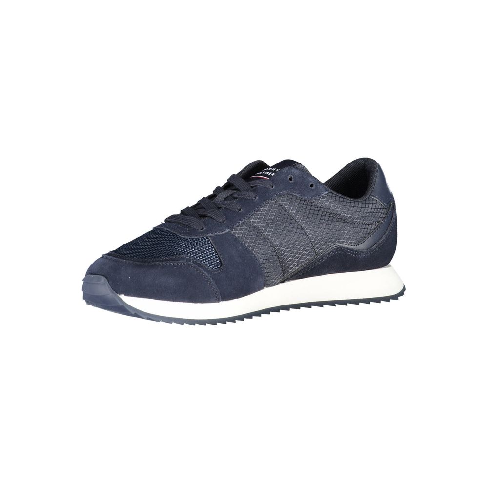 Tommy Hilfiger Blue Polyester Men Sneaker with sustainable design and iconic logo