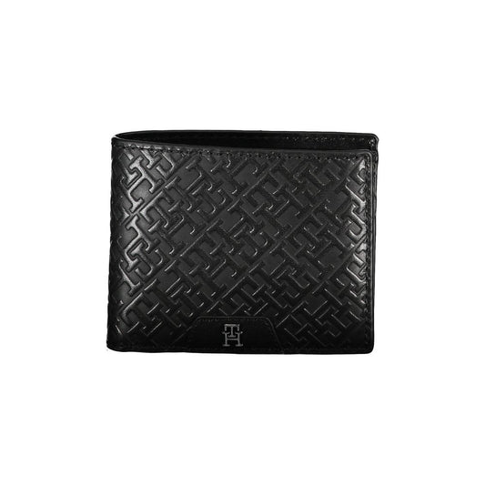 Tommy Hilfiger Elegant Leather Double Card Wallet, featuring embossed leather and sophisticated design for modern men.