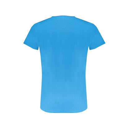 Trussardi Light Blue Cotton Men T-Shirt back view, showcasing quality fabric and short sleeves for a stylish, comfortable fit.
