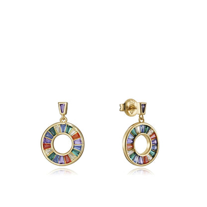 VICEROY JEWELS Mod. 15115E000-39 Lady's silver earrings with colorful stones in official box, elegant design for stylish wear.
