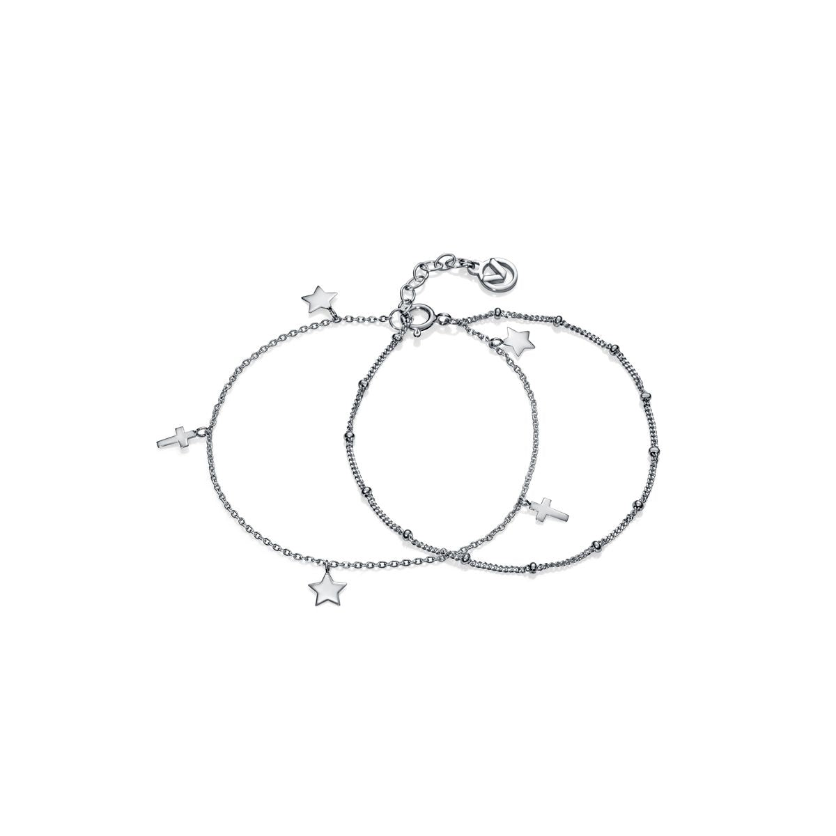 VICEROY JEWELS Mod. 4089P000-00 ladies silver bracelet with quartz movement and chronograph, featuring delicate star and cross charms.