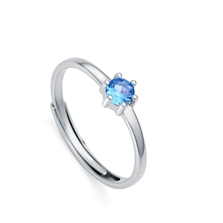 VICEROY JEWELS Mod. 9115A015-33 lady's quartz ring in silver with blue gemstone, 36mm case, 3 ATM water resistance, in official packaging.