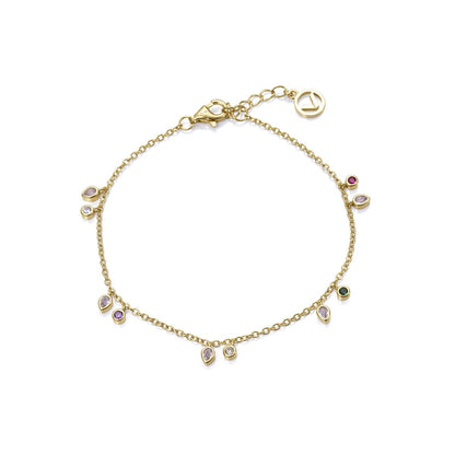 Gold bracelet with gemstone accents, suitable for ladies. VICEROY JEWELS Mod. 9122P100-39, silver 925°, quartz analog, 10 ATM water resistant.