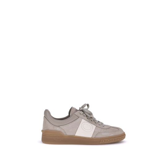 Valentino Garavani Beige Calf Leather Bos Taurus Low Top Sneakers