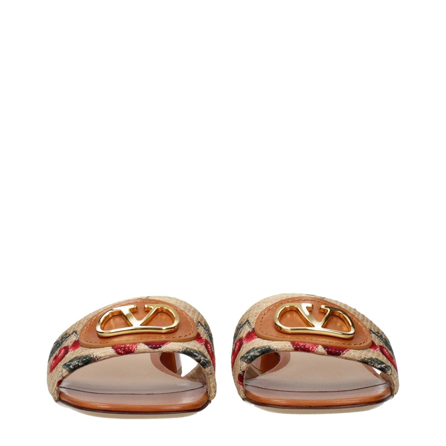 Valentino Garavani Beige Raffia Slippers