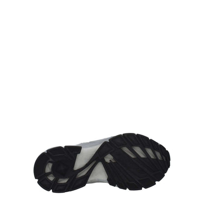 Sole view of Valentino Garavani Gray Fabric Athletic Sneakers with rubber sole, showcasing tread design for casual wear.