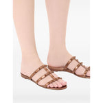 Valentino Garavani Rockstud Low Slide Sandal in Laminated Nappa Leather Sandals