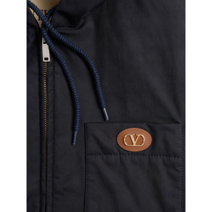 Valentino Nylon Hooded Jacket with VLogo Patch Jackets