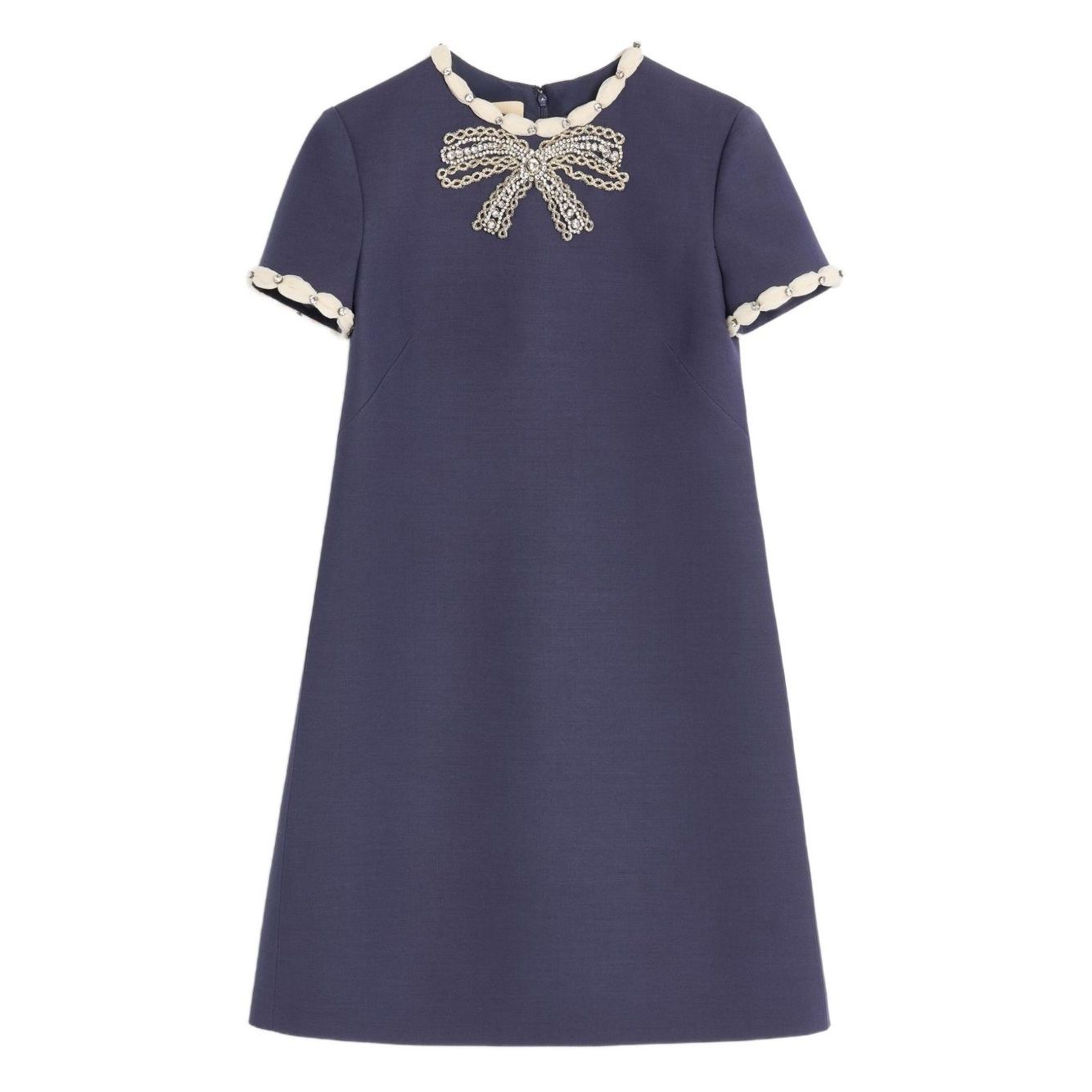 Valentino Short Embroidered Crepe Couture Dress