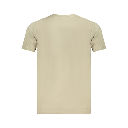 Back view of Vans Beige Cotton Men T-Shirt, featuring a classic crew neck and soft cotton fabric for everyday style.