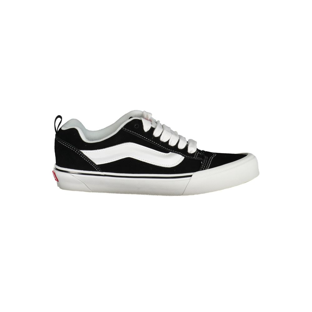 Vans Black Polyester Men Sneaker with iconic Old Skool design and contrasting details for urban style and comfort.