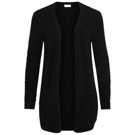 Vila Clothes Black Viscose Cardigan VI-2492000009-IT40|S