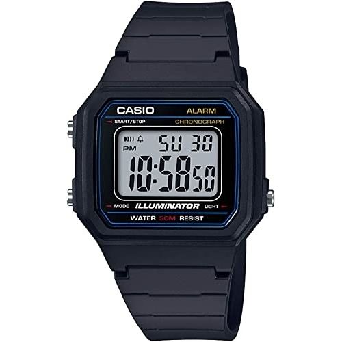 CASIO TIMELESS COLLECTION Mod. SPORT ILLUMINATOR WR 50M, ALARM, CHRONOGRAPH - BLACK resin wristwatch in official packaging
