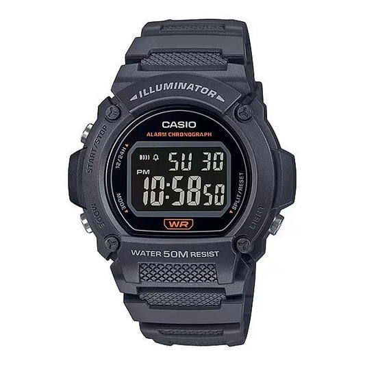 CASIO TIMELESS COLLECTION Mod. SPORT- ILLUMINATOR. WR 50M. ALARM. CHRONOGRAPH W-219H-8BVCF