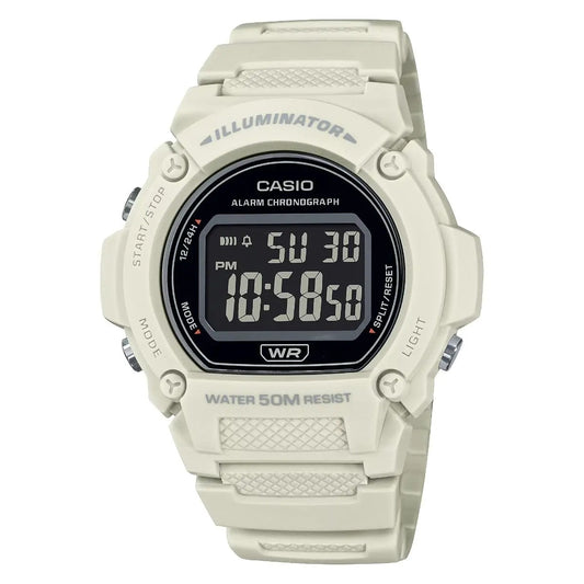 CASIO TIMELESS COLLECTION Mod. SPORT- ILLUMINATOR. WR 50M. ALARM. CHRONOGRAPH - WHITE - COLORED SERIE wristwatch in resin.
