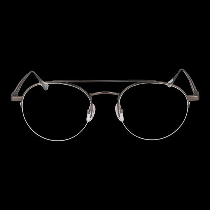 Gent's eyeglasses front view of WEB MOD. WE5403 51009 with sleek metal frame in black background.