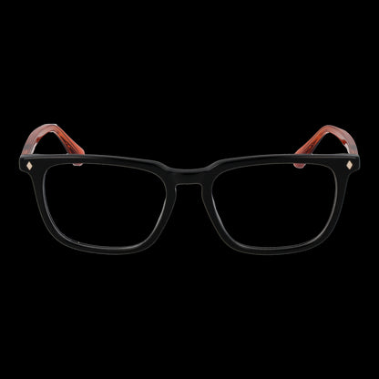 Gent's eyeglasses WEB MOD. WE5430 54005 in black rectangular frame with red accents, front view against black background.