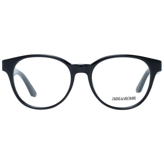 Zadig & Voltaire Black Women Glasses Frame, full-rim oval style with clear lenses, includes branded case.