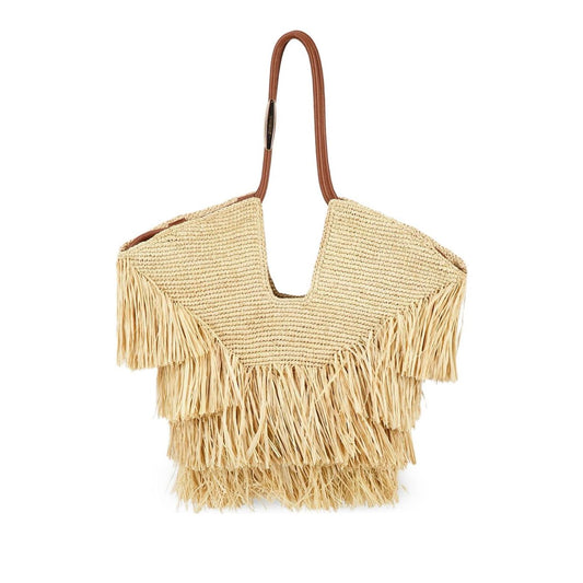 Zimmermann Goldentime medium raffia tote bag Handbag