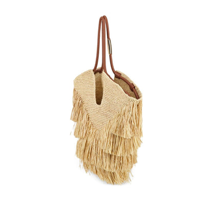 Zimmermann Goldentime medium raffia tote bag Handbag