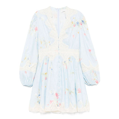 Zimmermann Lucky plunging lace mini dress Dresses