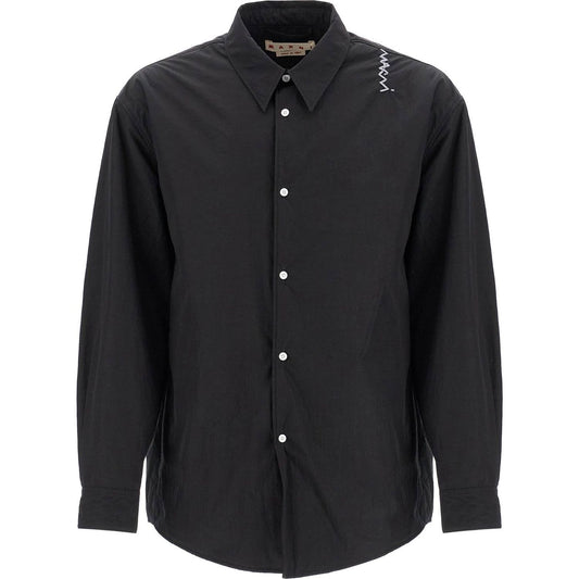 Marni padded overshirt with embroidered logo