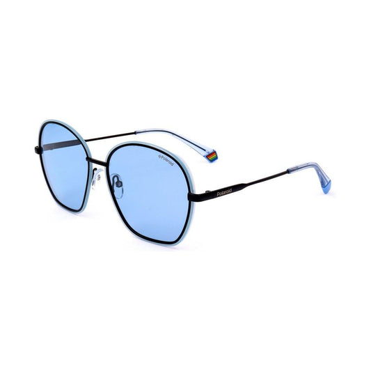 Polaroid Blue Metal Sunglasses for Women, Polarized, PLD6113-S-MVU, 56/16/140mm, Fashionable and Stylish Design