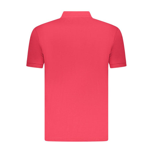 Back view of U.S. Grand Polo Red Cotton Men Polo Shirt with a stylish Korean collar, perfect for a sophisticated look.