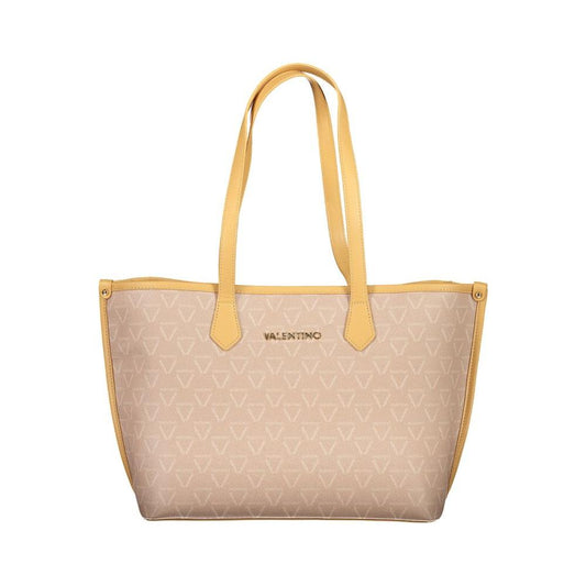 Valentino Bags Beige Polyethylene Handbag with Eco-Friendly Design and Iconic Logo