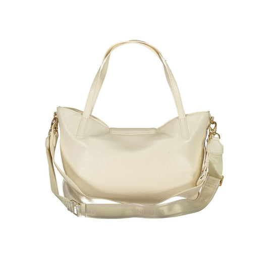 Valentino Bags Beige Women Handbag with dual handles and adjustable strap, perfect for stylish and versatile daily use.
