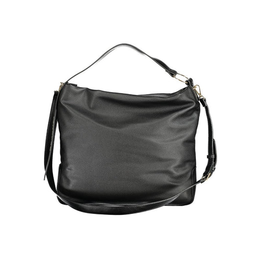 Black Valentino polyethylene handbag with single handle and adjustable strap