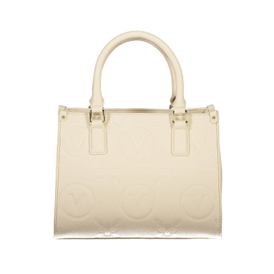 Valentino Bags beige polyethylene women handbag with elegant handles and detachable straps, showcasing luxury design and functionality.