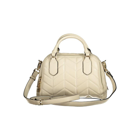 Beige Valentino Bags Polyethylene Women Handbag with dual-compartment and ethical fashion design