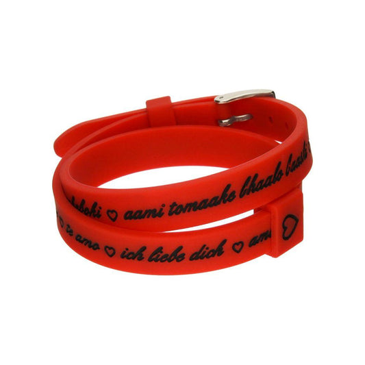 Il MEZZOMETRO Mod. I LOVE YOU SILVER - Bracciale in silicone/silicone bracelet BM1709
