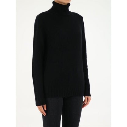 Allude Black Roll-Neck Cashmere Sweater WOMAN KNITWEAR