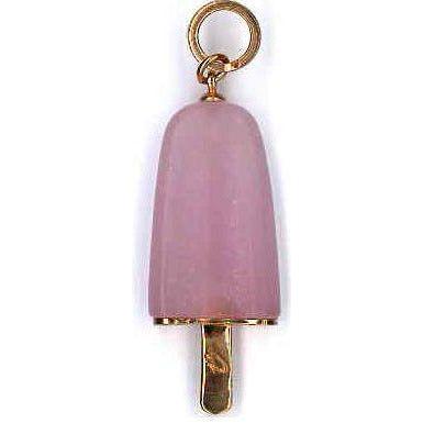 مجوهرات أمبروزيني - PENDENTE ARGENTO 925° ghiacciolo Finitura rosépietra rosa grande (26x15 ملم)